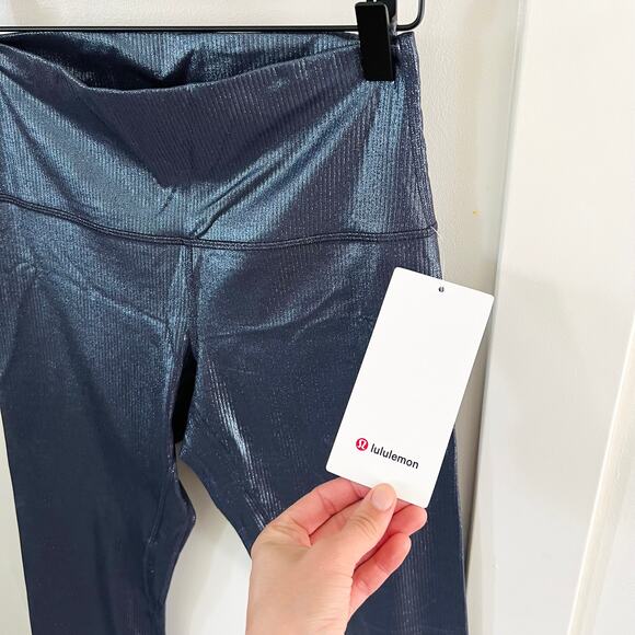 NEW Lululemon Align™ High-Rise Ribbed Legging 25" Blue Shine Women's Size 8 - Picture 8 of 9